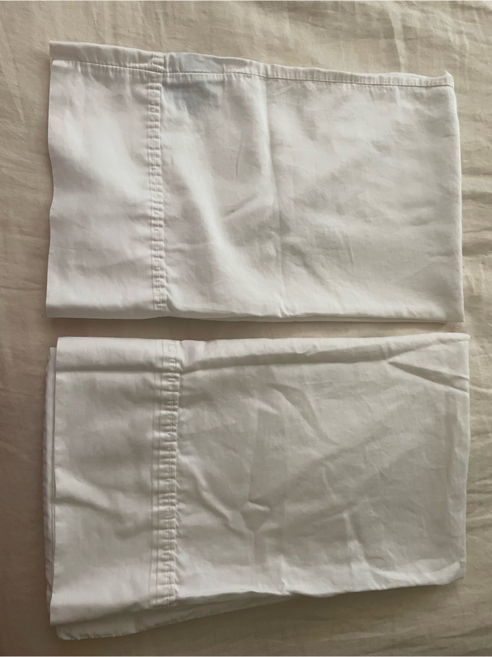 Vintage Lauren Ralph Lauren/RLL Green Tag Cotton Pillowcase Set Ladderstitch Hem